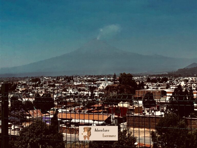 There is an active volcano near Puebla, Mexico and on clear days, you can see it.